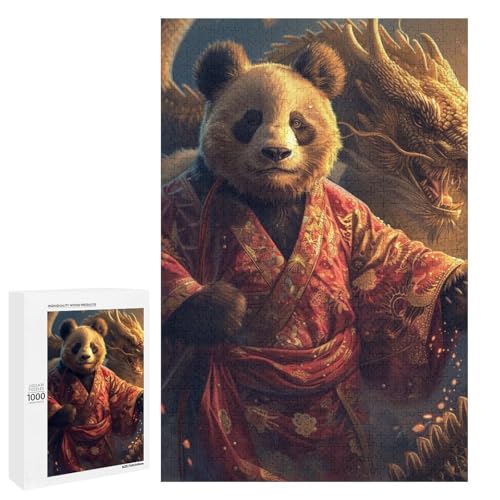 Puzzle für Erwachsene Tierpanda 1000 teiliges Holzpuzzle für Kinder ab 12 Jahren Lernspielzeug (75 x 50 cm) von linghhiming