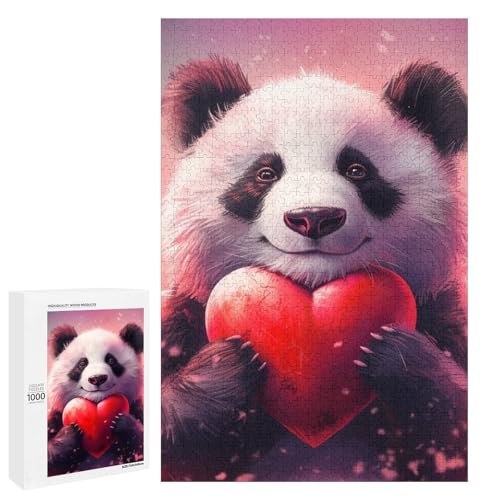 Puzzle für Erwachsene Tierpanda 1000 teiliges Holzpuzzle für Kinder ab 12 Jahren Lernspielzeug (75 x 50 cm) von linghhiming