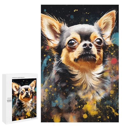 für Erwachsene Puzzle Bunte Kunst Chihuahua 1000 teiliges Holzpuzzle für Erwachsene und Kinder ab 12 Jahren 75 x 50 cm für Erwachsene Puzzle Bunte Kunst Chihuahua 1000 teiliges Holzpuzzle für Erwachsene und Kinder ab 12 Jahren 75 x 50 cm von linghhiming