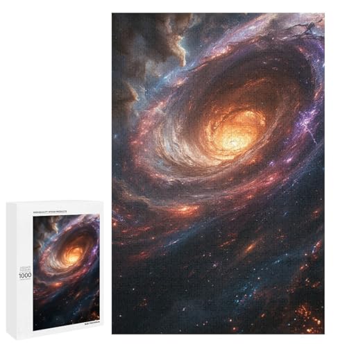 Puzzle für Erwachsene: Kosmisches Schwarzes Loch 1000 teiliges Holzpuzzle für Erwachsene und Kinder ab 12 Jahren (75 x 50 cm) von linghhiming