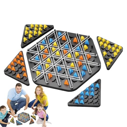 Lisutupode Dreieck Brettspiel, Lustiges Ketten Dreieck Spiel, Strategie Brettspiele, Reise Peg Jump Block Puzzle, Dreieck Steckbrettspiele Set, Interaktives Dreieck Schachspiel, 23x21x5cm von lisutupode