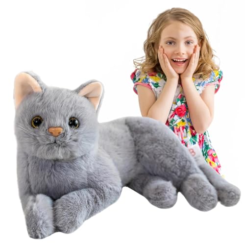 lisutupode 30cm Katze Kuscheltier, Simulation Katze Plüschpuppe Spielzeug, 3D Katzenkissen Plüschtier, Süßes Katzen Plüschtier, Kurzes Plüschmaterial, Flauschiges Plüschtier von lisutupode