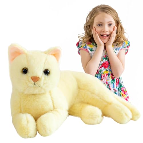 lisutupode 30cm Katze Kuscheltier, Simulation Katze Plüschpuppe Spielzeug, 3D Katzenkissen Plüschtier, Süßes Katzen Plüschtier, Kurzes Plüschmaterial, Flauschiges Plüschtier von lisutupode