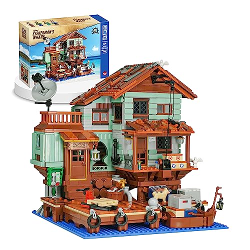 litodinogo ZHEGAO 00421 Fisherman's Wharf Haus Klemmbausteine, 2023 Neues Modell Spielzeug Bauset, Multi-Storey Wood Frame House für Kinder Erwachsene Schenken von litodinogo