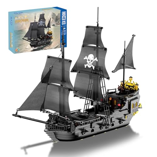 litodinogo ZHEGAO 653000 Schwarzer Zauberer Piratenschiff Klemmbausteine, Mini Bausteine Klemmbausteine Schiff Bausteine Geschenk für Jugendliche und Erwachsene, Nicht Kompatibel Mit Normale Bausteine von litodinogo