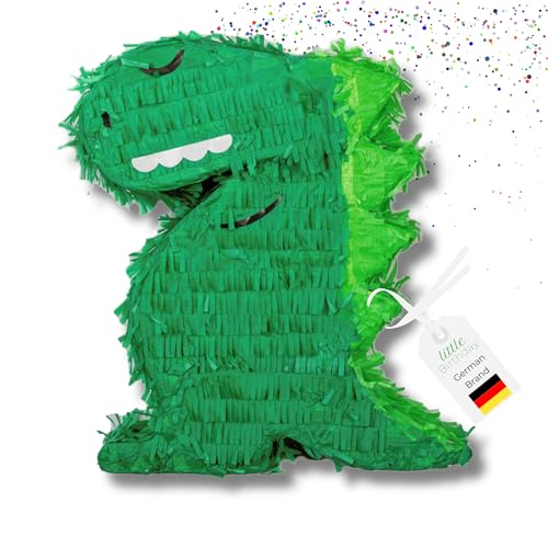 LITTLE BIRTHDAY | Dino Pinata | Piñata Geburtstag Mädchen und Junge | 40x33,5x9cm | Süssigkeiten Kindergeburtstag | Pinata ohne Füllung | Zum Befüllen | Dino Geburtstag für die Motto Party von little Birthday