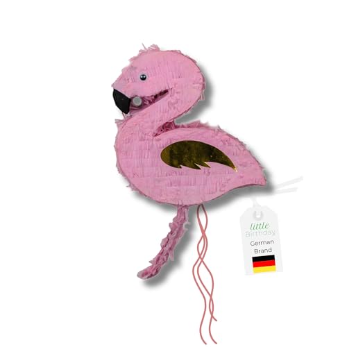 LITTLE BIRTHDAY | Flamingo Pinata | Piñata Geburtstag Mädchen und Junge | 34x30x7,5cm | Süssigkeiten Kindergeburtstag | Pinata Füllung | Flamingo Geburtstag für die Motto Party von little Birthday