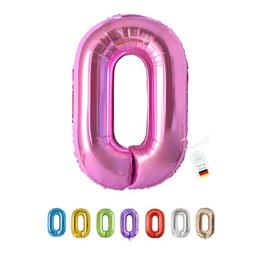 LITTLE BIRTHDAY | Zahlen Luftballon | Folienballon | Helium Gas Balloon Ballon | 101 cm | 0 1 2 3 4 5 6 7 8 9 in vielen Farben | Geburtstag | Kindergeburtstag | Deko | pink 0 von little Birthday