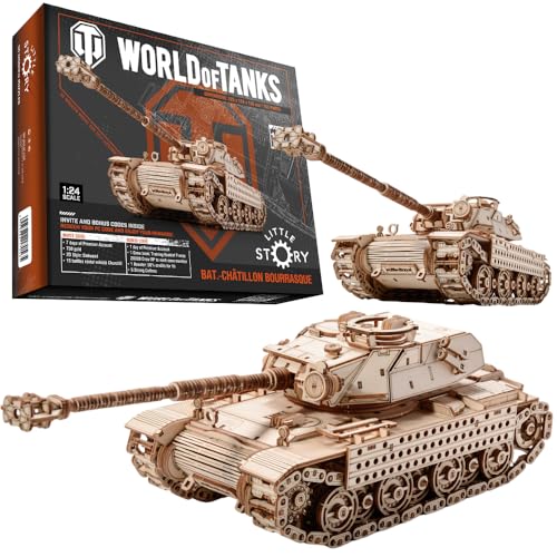 World of Tanks Panzer 3D Holzmodell – Panzerkampfwagen Offizielles Lizenzmodell zum Zusammenbauen - DYI Kriegsmaschine Lernspielzeug Bausatz für Kinder Holz Kampfpanzer 3D-Puzzle von little story