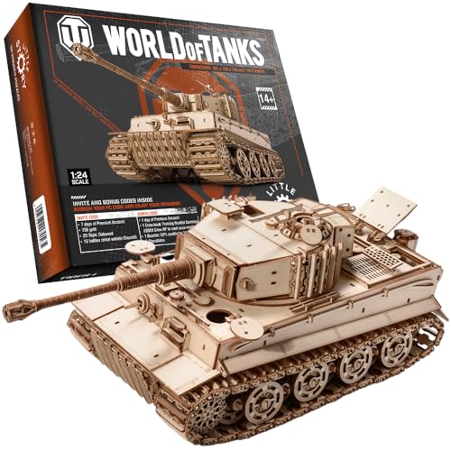 World of Tanks Panzer 3D Holzmodell – Panzerkampfwagen Offizielles Lizenzmodell zum Zusammenbauen - DYI Kriegsmaschine Lernspielzeug Bausatz für Kinder Holz Kampfpanzer 3D-Puzzle von little story