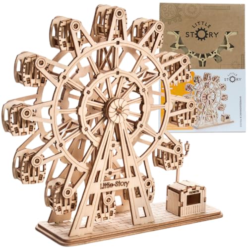 Little Story Holz Puzzle 3D Pädagogisch Do it Self Für Kinder Erwachsene Sammlerstück (Riesenrad) von little story