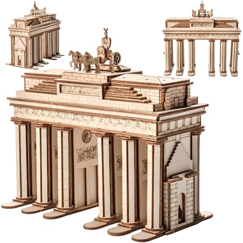 Little Story Holz Puzzle pädagogisch Modell 3D Set Do Self Für Kinder Erwachsene Geschenk… (Brandenburger Tor) von little story