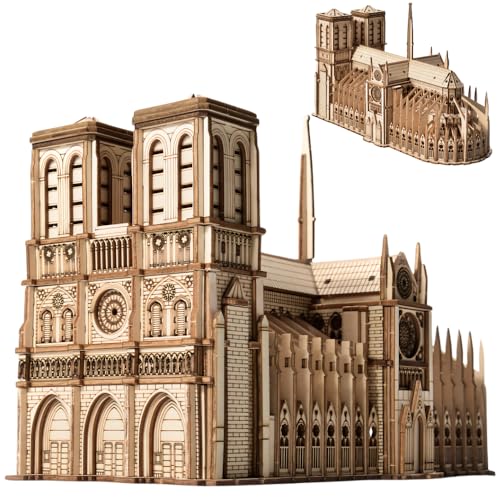 Little Story Holz Puzzle pädagogisch Modell 3D Set Do Self Für Kinder Erwachsene Geschenk… (Notre Dame) von little story