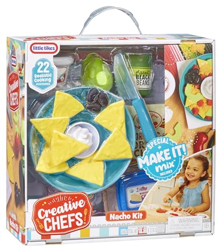 Little Tikes Creative Chefs Nachos Kit, Mit Speziellem Make-It! Mix Spielsand, 22 Zubehörteilen, Realistischer Nachos-Maschine, für Jungen und Mädchen ab 3 Jahren, NICHT ESSBAR von little tikes