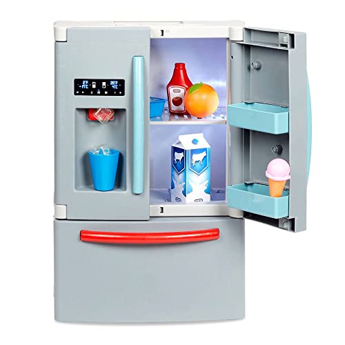 Little Tikes - First Fridge - Interaktiver und realistischer Kühlschrank für Kinder - Mit Licht und Geräuschen, Inkl. Küchen-Accessoires und funktionierendem Eiswürfelspender - Für Kinder ab 2 Jahren von little tikes