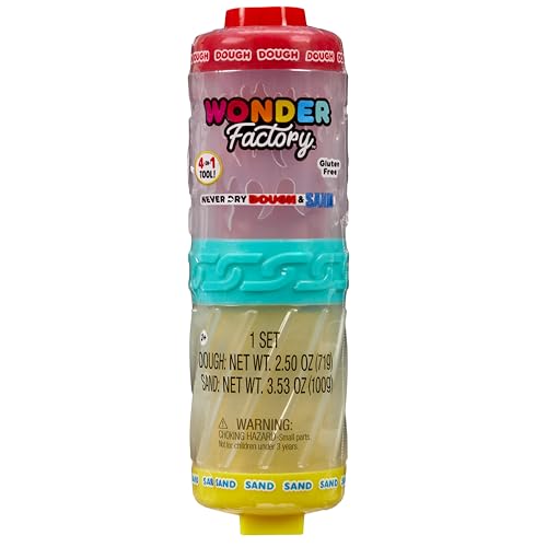 Wonder Factory Never Dry Dough und Sand Starter Set - 1 Tube mit 104 ml Sand & 1 Tube mit 74 ml Knete, Trocknet Nicht Aus, Glutenfrei, Kreatives Spielzeug für Kinder, Unendliche Spielmöglichkeiten von little tikes