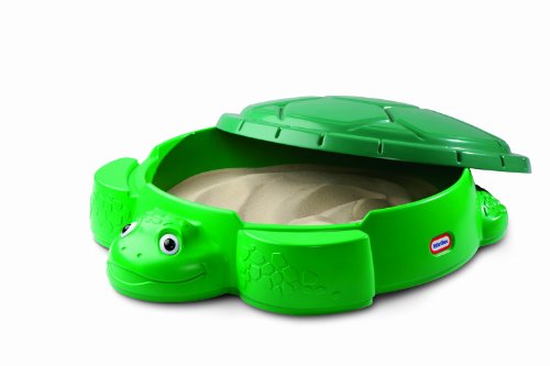 Little Tikes 173905E3 Schildkröten Sandkasten-Sicheres & Tragbares Sommerspielzeug, Planschbecken und Aufbewahrungsbox für Draußen-Fördert kreatives Spielen-Gartenspielzeug für Kinder ab 12 Monaten von little tikes