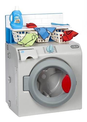 little tikes Retro Washer Dryer 50er Jahre Stil - Realistisches Spielzeug für Kinder - Interaktive Spielzeug-Waschmaschine mit 7 Zubehörteilen und Retro-Geräuschen - Jungen und Mädchen ab 2 Jahre von little tikes