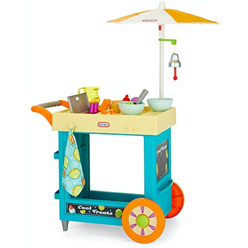 little tikes 656132EUC 2-in-1-Limonaden 2-in-1-Limonaden-und Eisstand-Interaktives Spielset für Kinder-Mit 25 Zubehörteilen und Tafel-Schiebewagen mit eingebautem Stauraum, Cook 'n Store von little tikes