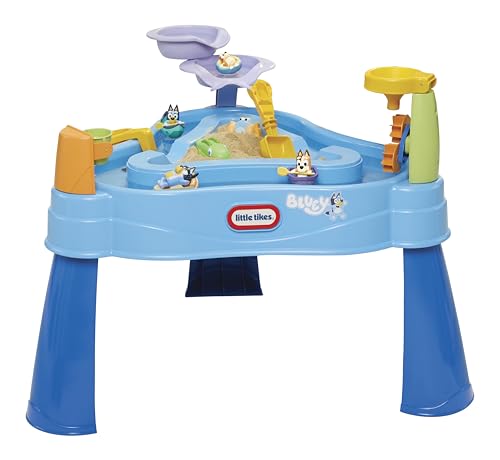 little tikes Bluey Beach Water Table - mit 6 Zubehörteilen, Aktives Spielen mit Blue, für Jungen und Mädchen im Alter von 1-6 Jahre von little tikes