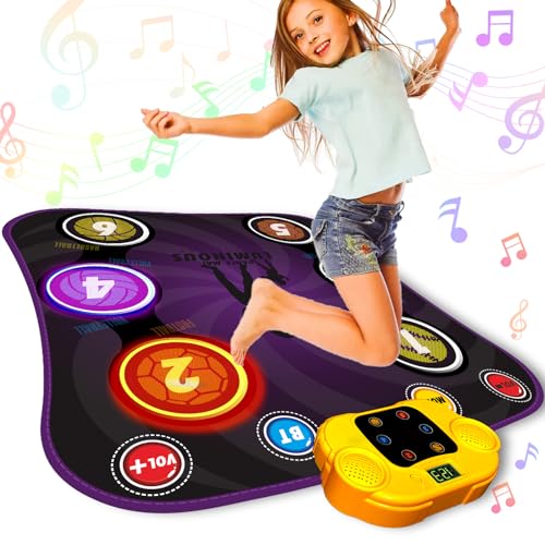 littneo Tanzmatte Kinder，Spielzeug für Mädchen，Tanzmatte für Kinder ab 3 4 5 6 7 8 9 10+ Jahre ，Musikmatte mit LED Bluetooth von littneo