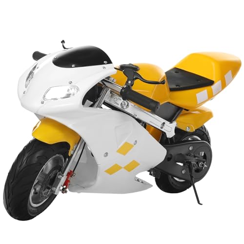 locwanot Kinder-Motorrad mit Gas-Taschenmotorrad für Kinder ab 12 Jahren, 49 cc, 2-Takt-Safe, Dirt Bike mit 2 Scheinwerfern, Jugendliche, Teenager, Mädchen, Jungen, Geburtstagsgeschenk, Safe (101,6 cm von locwanot