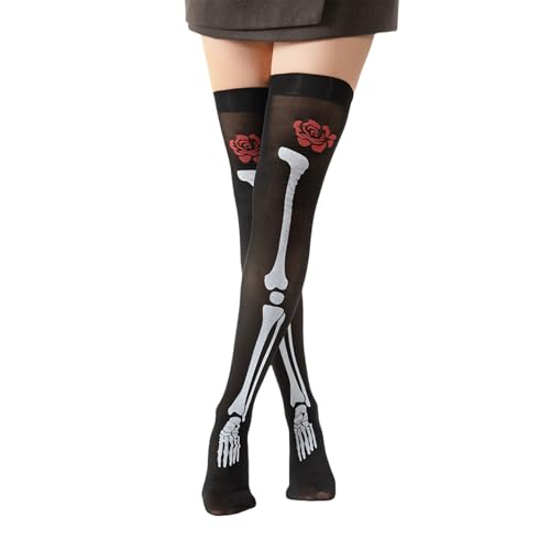 Halloween Strumpfhose Kniestrümpfe Skelett Strumpfhose Damen Mädchen Skelett Leggings Skeletons Lange Overknees Strümpfe Schwarz Skelettstrümpfe für Halloween Karneval Mottoparty Fasching Cosplay Halloween Strumpfhose Kniestrümpfe Skelett Strumpfhose Damen Mädchen Skelett Leggings Skeletons Lange Overknees Strümpfe Schwarz Skelettstrümpfe für Halloween Karneval Mottoparty Fasching Cosplay von lokxmve