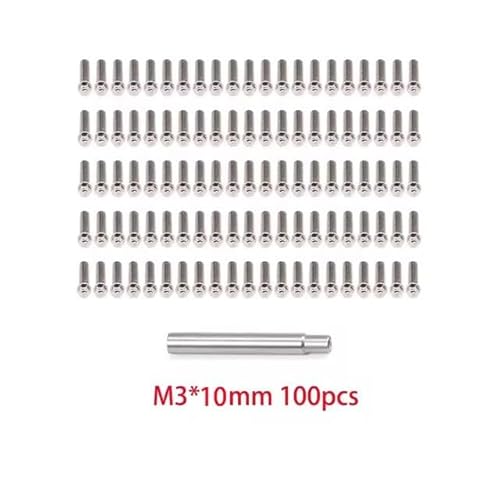 lopituwe 100 Stück M2 M3 Stahlskalenringschrauben. Ausgestattet mit einem Schraubenschlüssel für Schrauben. M2 M3 Schrauben für 1,9 2,2 Zoll Rad, Silber, M3 12mm von lopituwe