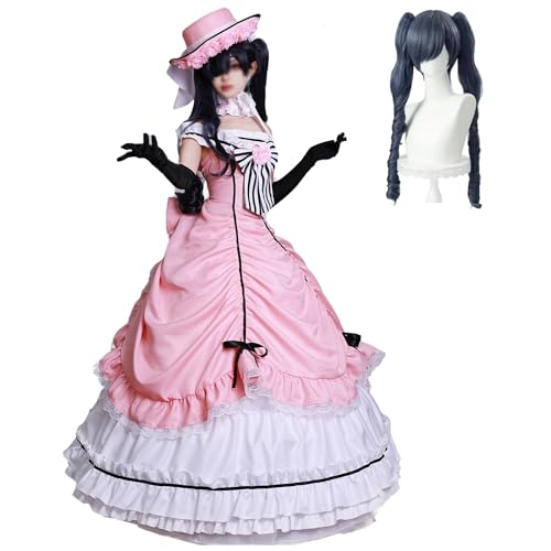 Black Butler Cosplay Kostüm, Anime Charaktere Ciel Phantomhive Uniformen Cosplay Outfit Uniform Komplettes Set Halloween Kostüm(Size:2XL,Color:rosa) von lovtuwr