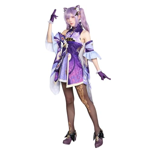 Genshin Impact Cosplay Kostüm, Unisex Anime Windy Cosplay Kostüme Outfit Halloween Weihnachten Uniform Anzüge(Size:S,Color:Lila) von lovtuwr