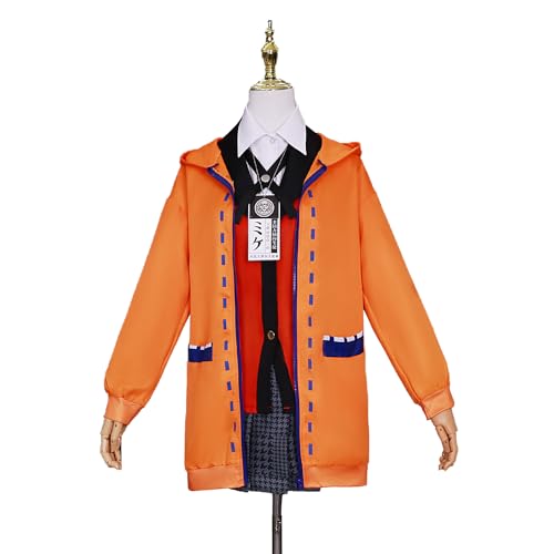 Kakegurui Cosplay Kostüm, Runa Yomozuki Cosplay Kostüm Mit Halskette Cosplay Schuluniform Anzüge Für Mädchen Frauen(Size:M,Color:orange) von lovtuwr