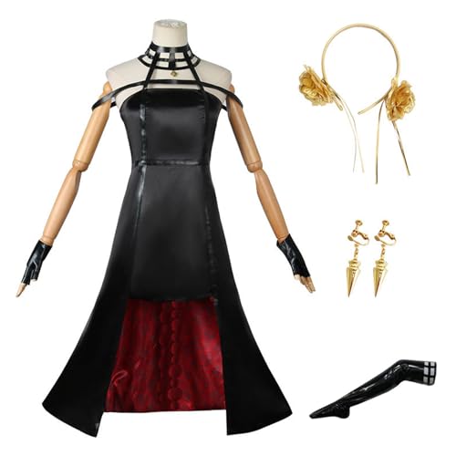 lovtuwr Anime Spy×family Cosplay Kostüm Kleid Uniform Thorn Princess Kostüm Kleid Halloween Outfit Für Frauen Mädchen(Size:L,Color:Black) von lovtuwr