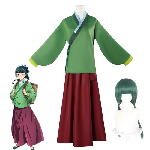 lovtuwr Cosplay Kostüm Damen/herren The Apothecary Diaries Maomao Cosplay Kleid Mit Perücke Outfit Halloween Uniform Kostüm Anzug(Size:XS,Color:A) von lovtuwr