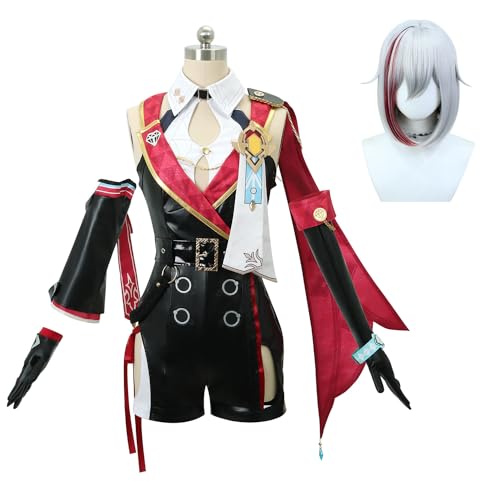 lovtuwr Cosplay Kostüm Honkai Star Rail Spiel Cosplay Schuluniform Shorts Set Mit Perücke Anzüge Für Mädchen Frauen(Size:L) von lovtuwr