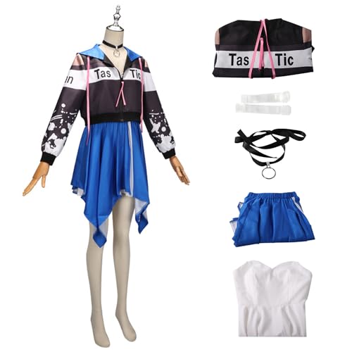 lovtuwr Cosplay Kostüm Miku, Cosplay Rock Sportswear Mantel Outfit Halloween Weihnachten Uniform Anzüge Für Karneval Party Cosplay(Size:M,Color:blau) von lovtuwr