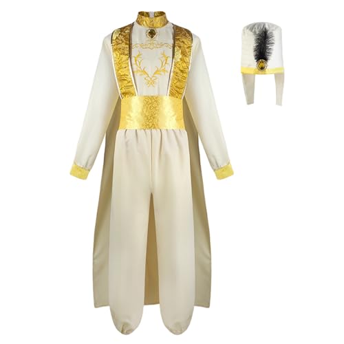 lovtuwr Cosplay Kostüm Outfit Aladdin Anime Prinz Der Göttlichen Lampe Set Für Damen/herren Uniform Komplettset Halloween Party Karneval Dress Up Anzug(Size:3XL,Color:Bekleidung) von lovtuwr