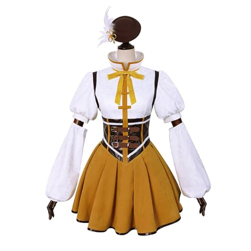 lovtuwr Cosplay Kostüm Puella Magi Madoka Magica Cosplay Anime Uniform Tomoe Mami Full Set Halloween Karneval Festival Für Frauen(Size:L,Color:Khaki) von lovtuwr