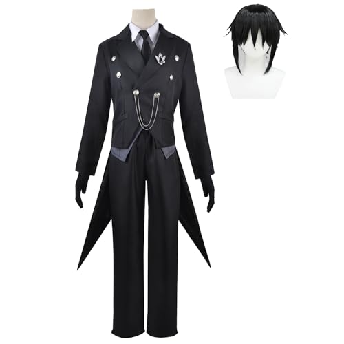 lovtuwr Cosplay-kostüm, Black Butle Anime-cosplay-kostüm, Cosplay-sebas-uniform-kostüm Für Damen/herren Mit Perücken(Size:2XL,Color:BLACK) von lovtuwr