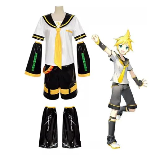 lovtuwr Cosplay-kostüm, Virtuelle Sänger-charaktere, Kagamine Rin/len, Uniformen, Cosplay-outfit, Uniform, Komplettes Set, Halloween-kostüm(Size:2XL,Color:Len) von lovtuwr