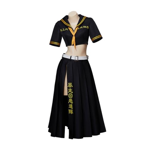 lovtuwr Erwachsene Cosplay Kostüm Mikey Cosplay Anime Uniform Kleid Full Set Halloween Dress Up Anzug(Size:XXL,Color:Black) von lovtuwr