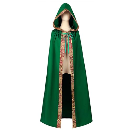 lovtuwr Erwachsenes Cosplay-kostüm, Umhang Mit Hut, Halloween-kostüme Für Frauen, Weibliche Mittelalterliche Gothic-renaissance-kleidung(Size:M,Color:grün) von lovtuwr