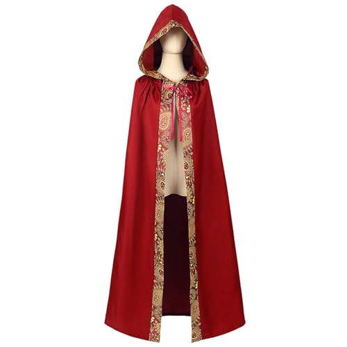 lovtuwr Erwachsenes Cosplay-kostüm, Umhang Mit Hut, Halloween-kostüme Für Frauen, Weibliche Mittelalterliche Gothic-renaissance-kleidung(Size:M,Color:rot) von lovtuwr