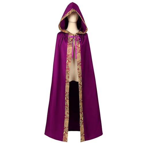 lovtuwr Erwachsenes Cosplay-kostüm, Umhang Mit Hut, Halloween-kostüme Für Frauen, Weibliche Mittelalterliche Gothic-renaissance-kleidung(Size:XL,Color:lila) von lovtuwr