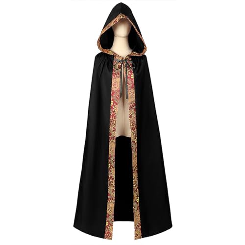 lovtuwr Erwachsenes Cosplay-kostüm, Umhang Mit Hut, Halloween-kostüme Für Frauen, Weibliche Mittelalterliche Gothic-renaissance-kleidung(Size:XL,Color:schwarz) von lovtuwr