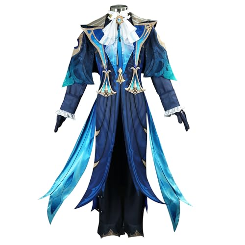 lovtuwr Genshin Impact Cosplay-kostüm, Spielcharaktere, Cosplay-outfit, Uniform, Komplettes Set, Halloween-kostüm(Size:2XL,Color:BLAU) von lovtuwr