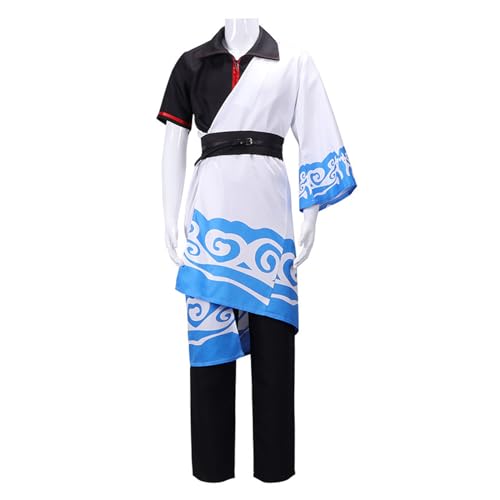 lovtuwr Gintama Cosplay Kostüm Outfit Rolle Sakata Gintoki Uniform Mantel Hemd Hosen Komplettes Set Halloween Karneval Party Dress Up Anzug Für Frauen Männer(Size:XXL,Color:A) von lovtuwr