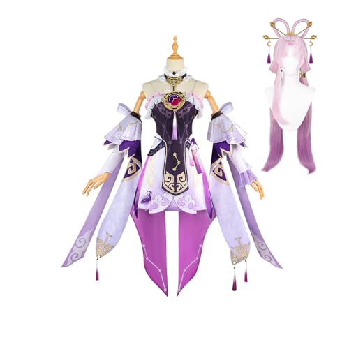 lovtuwr Honkai Star Rail Cosplay Fu Xuan Cosplay Kostüm Outfit Anime Uniform Full Set Halloween Karneval Festival Frauen Männer Kostüm(Size:XS,Color:lila) von lovtuwr