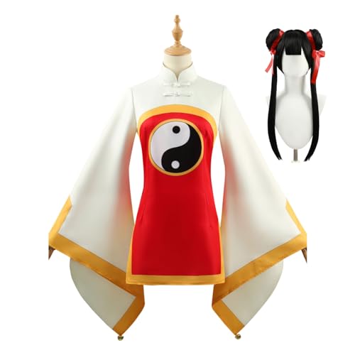 lovtuwr Li Meiling Cosplay Kostüm Card Captor Sakura Anime Uniform Komplettset Für Halloween Karneval Festival(Size:L,Color:Weiß+Rot) von lovtuwr