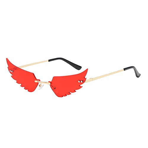 Festival Brille: Unregelmäßige Vintage Randlose Neuheit Brillen Festival Accessoires Lustige Bunte Engelsflügel Festival Zubehör Festival Brille Bonbonfarbene Gläser Rave Sonnenbrille Festival Gadget von lozssnigzi