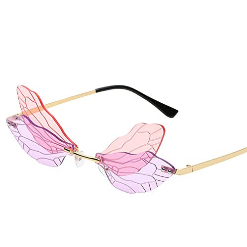 Festival Sonnenbrille, Coole Lustige Vintage Rave Sonnenbrille Neuheit Brillen Bunte Libellenflügel Festival Accessoires Disco Brille Nette Prom Unregelmäßige Festival Brille Festival Zubehör von lozssnigzi